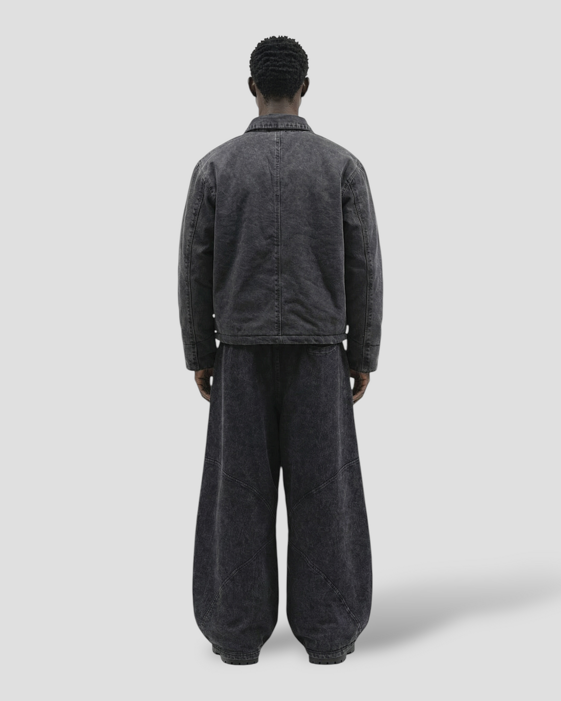 CORE WASHED COLLAR DOUBLE LAYERED WORKER JACKET