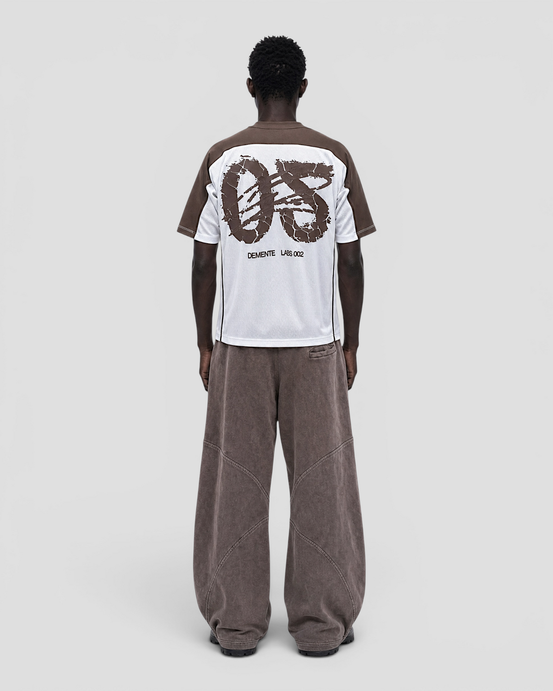 DEMENTE NUMERAL BROWN AND WHITE JERSEY