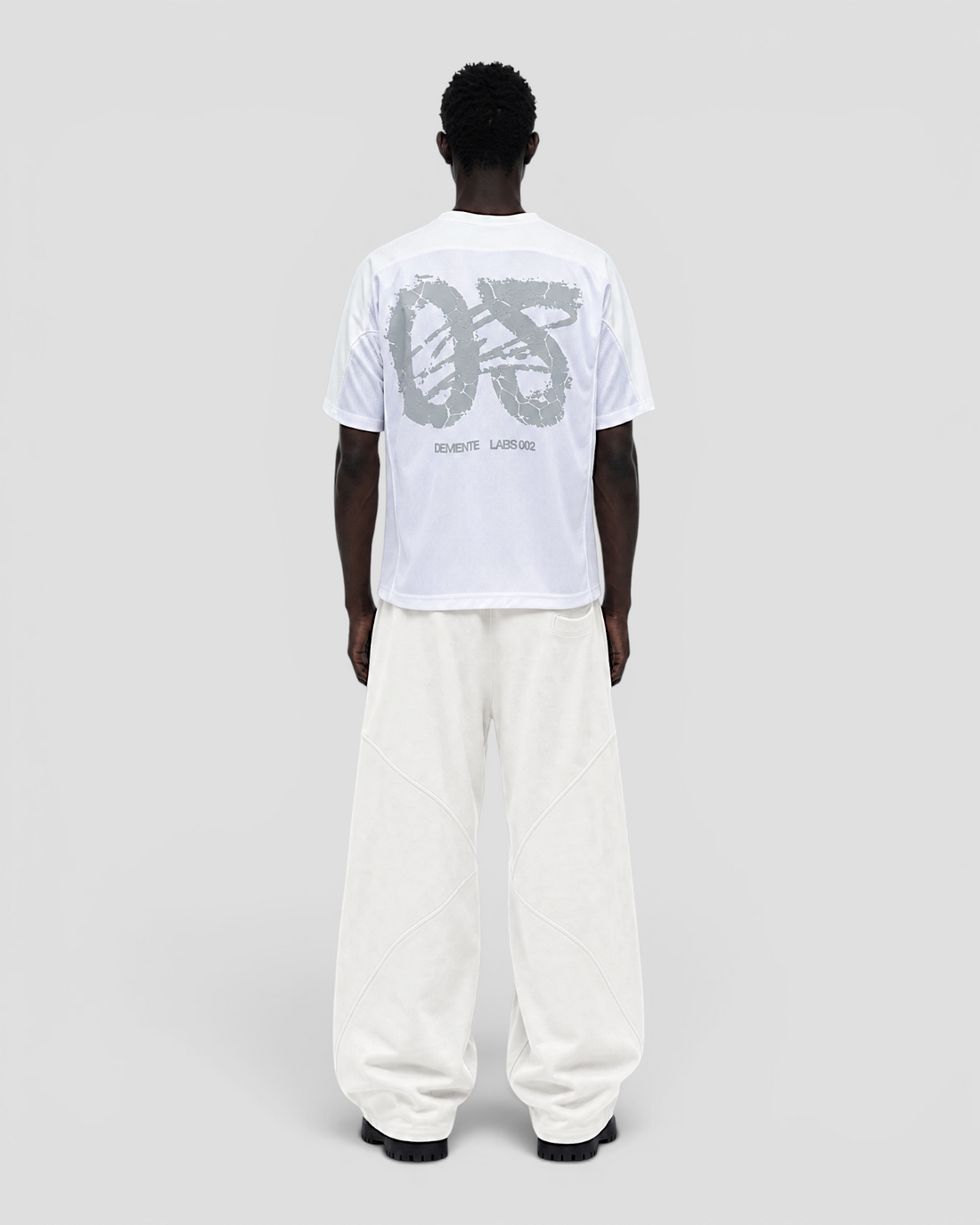 DEMENTE NUMERAL WHITE AND OFFWHITE JERSEY