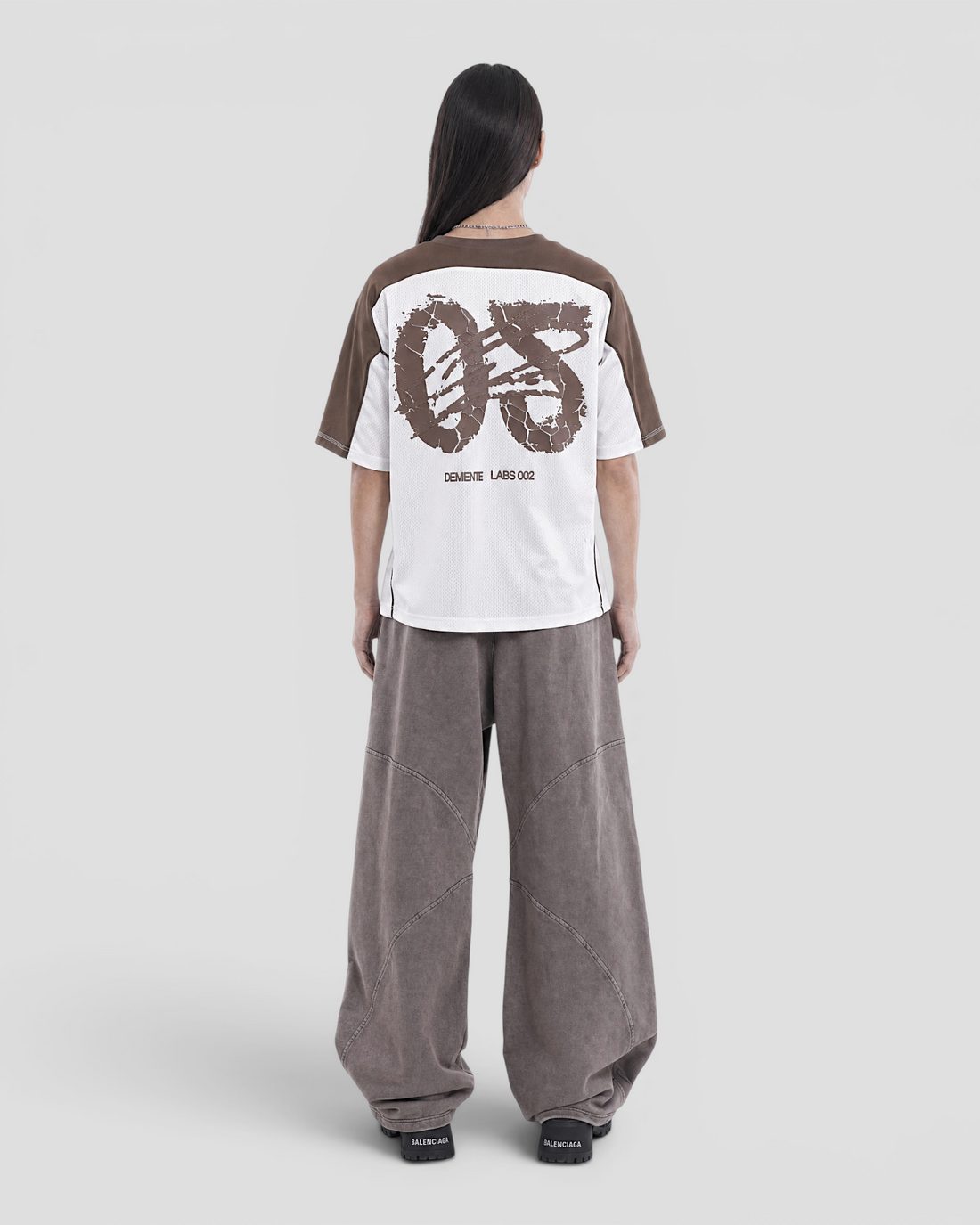 DEMENTE NUMERAL BROWN AND WHITE JERSEY