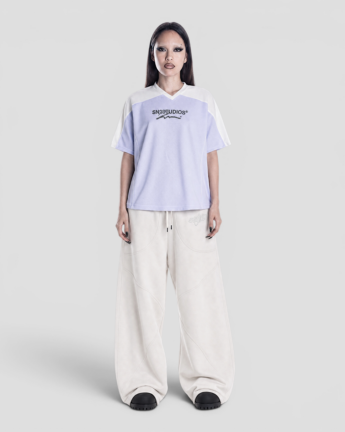 DEMENTE NUMERAL WHITE AND OFFWHITE JERSEY
