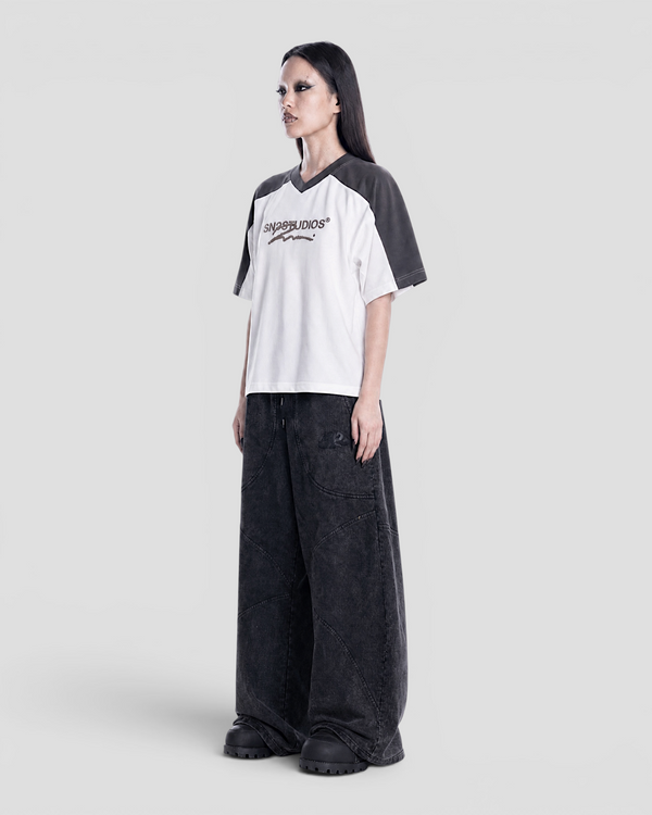 DEMENTE NUMERAL GREY AND WHITE JERSEY