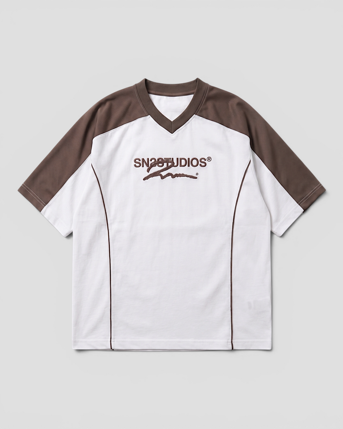 DEMENTE NUMERAL BROWN AND WHITE JERSEY