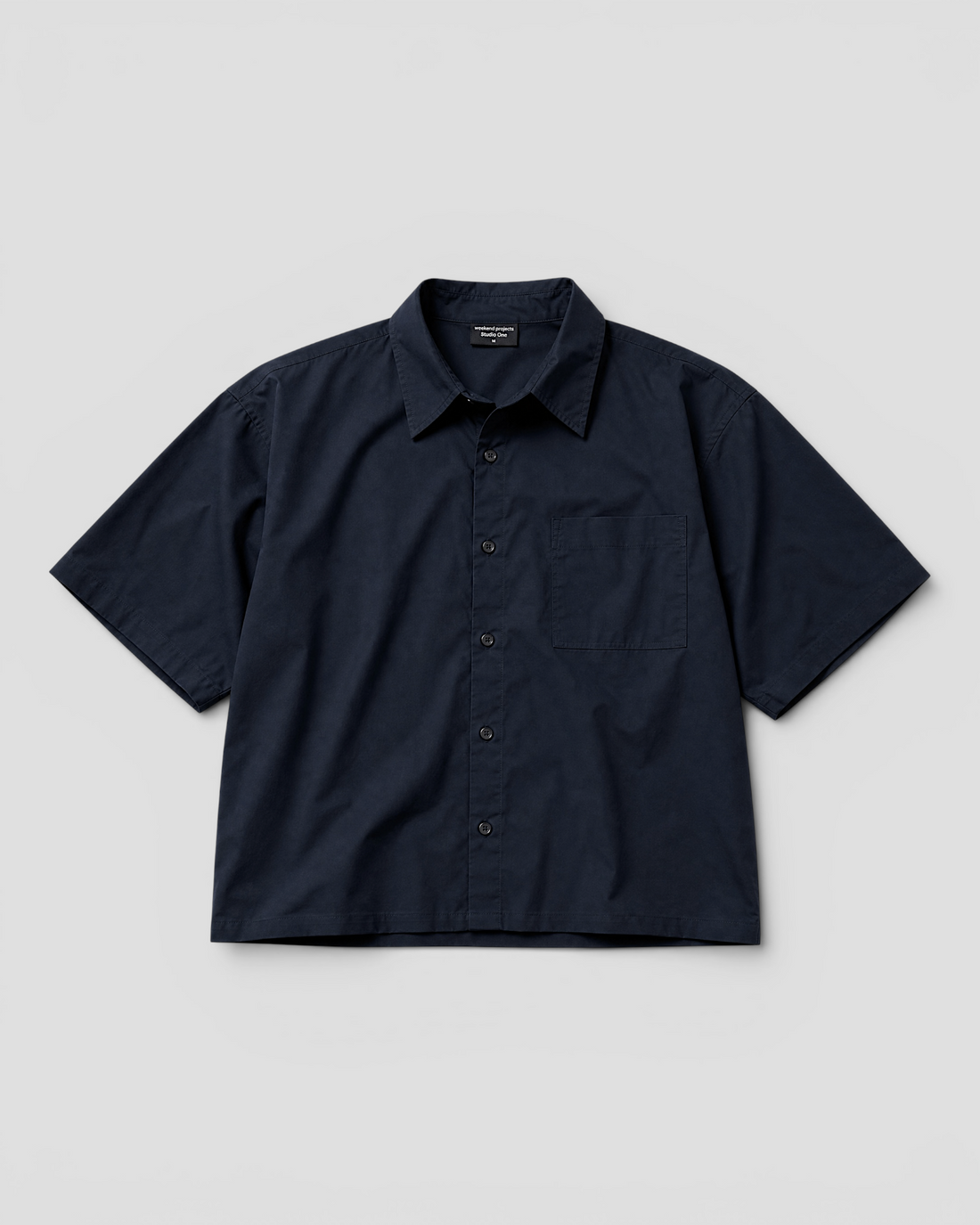 Nate Blank Navy Boxy Shirt