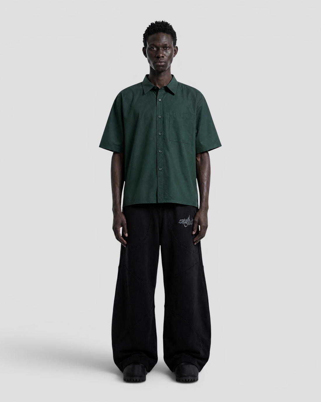 Nate Blank Green Boxy Shirt