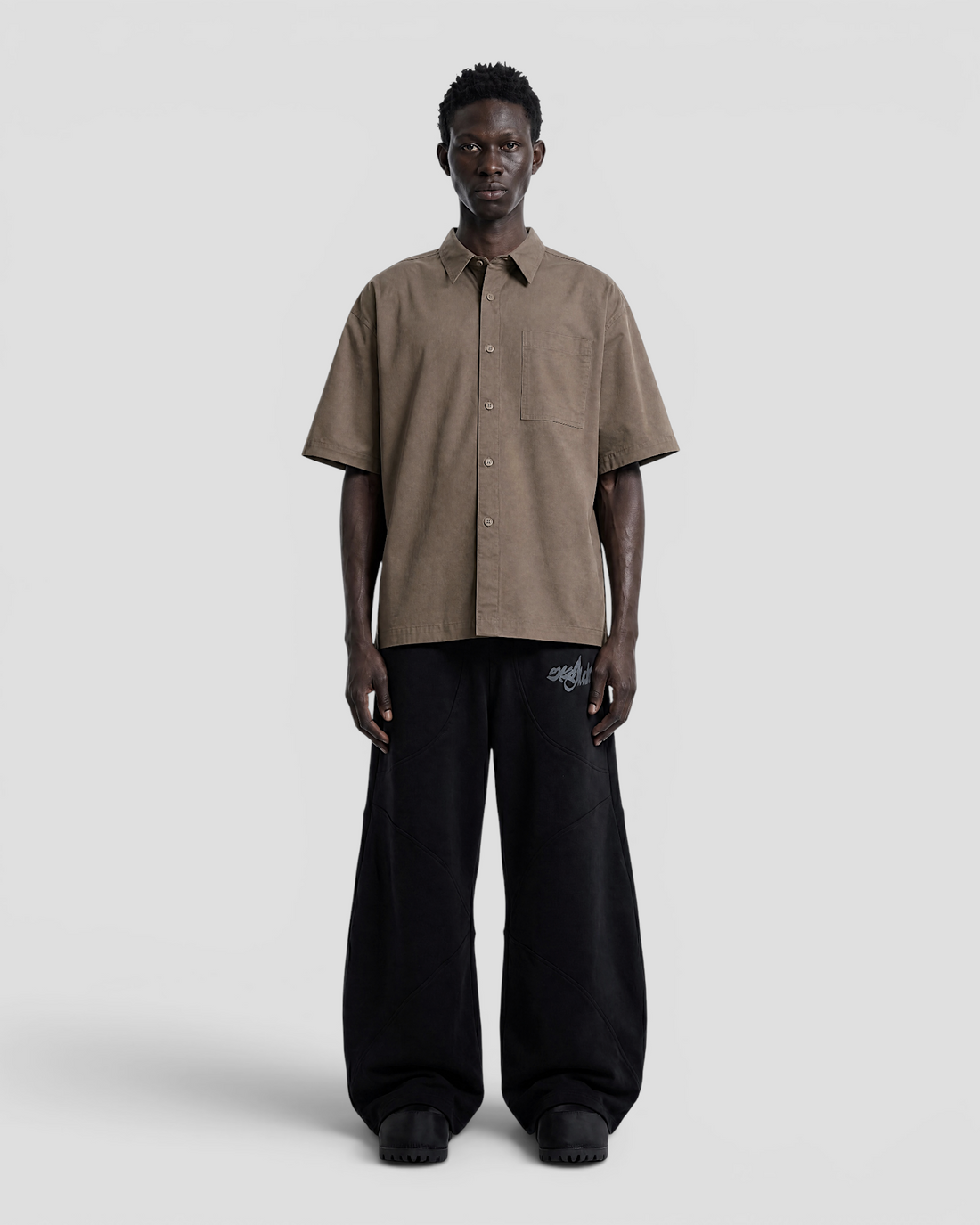 Nate Blank Brown Boxy Shirt