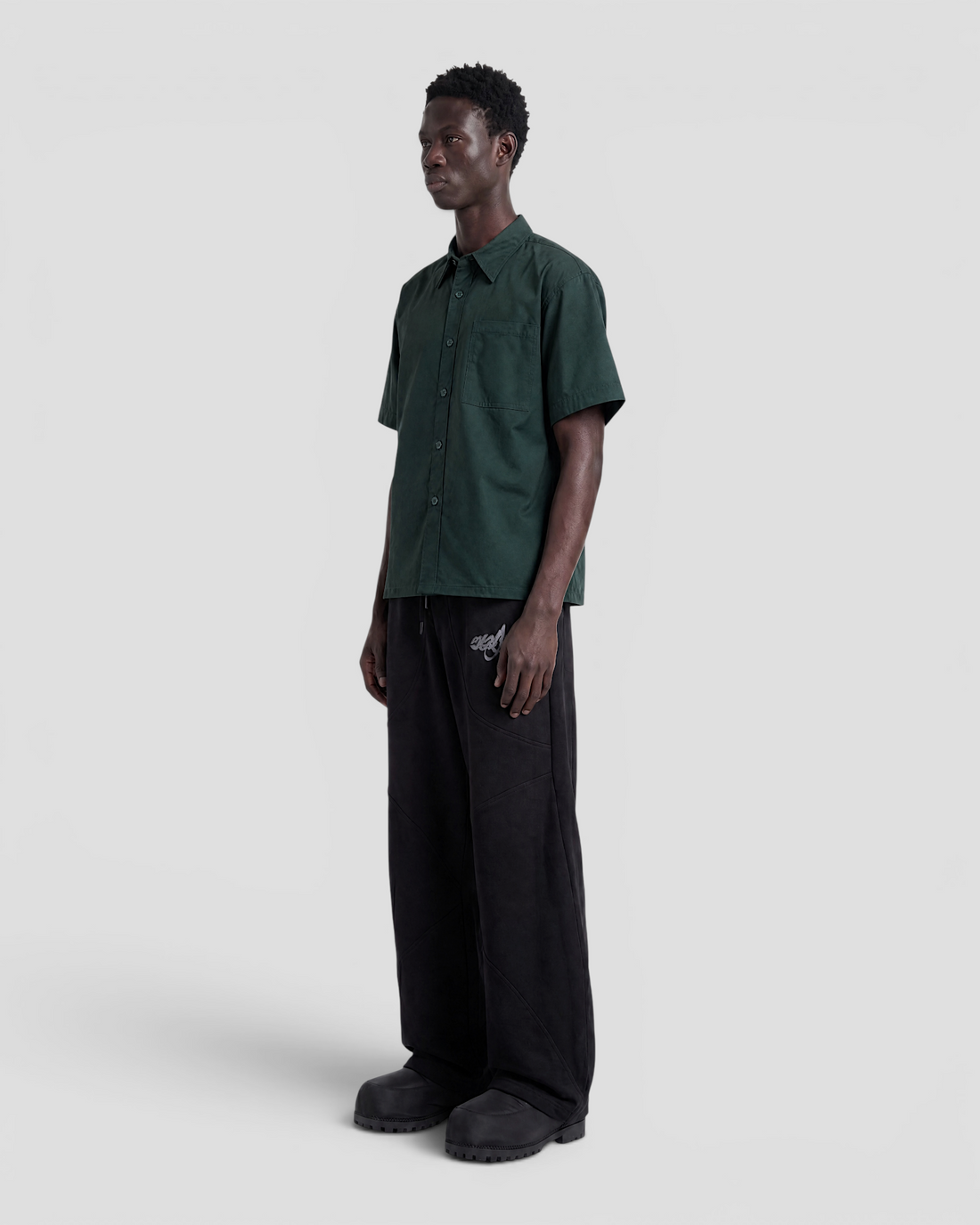Nate Blank Green Boxy Shirt