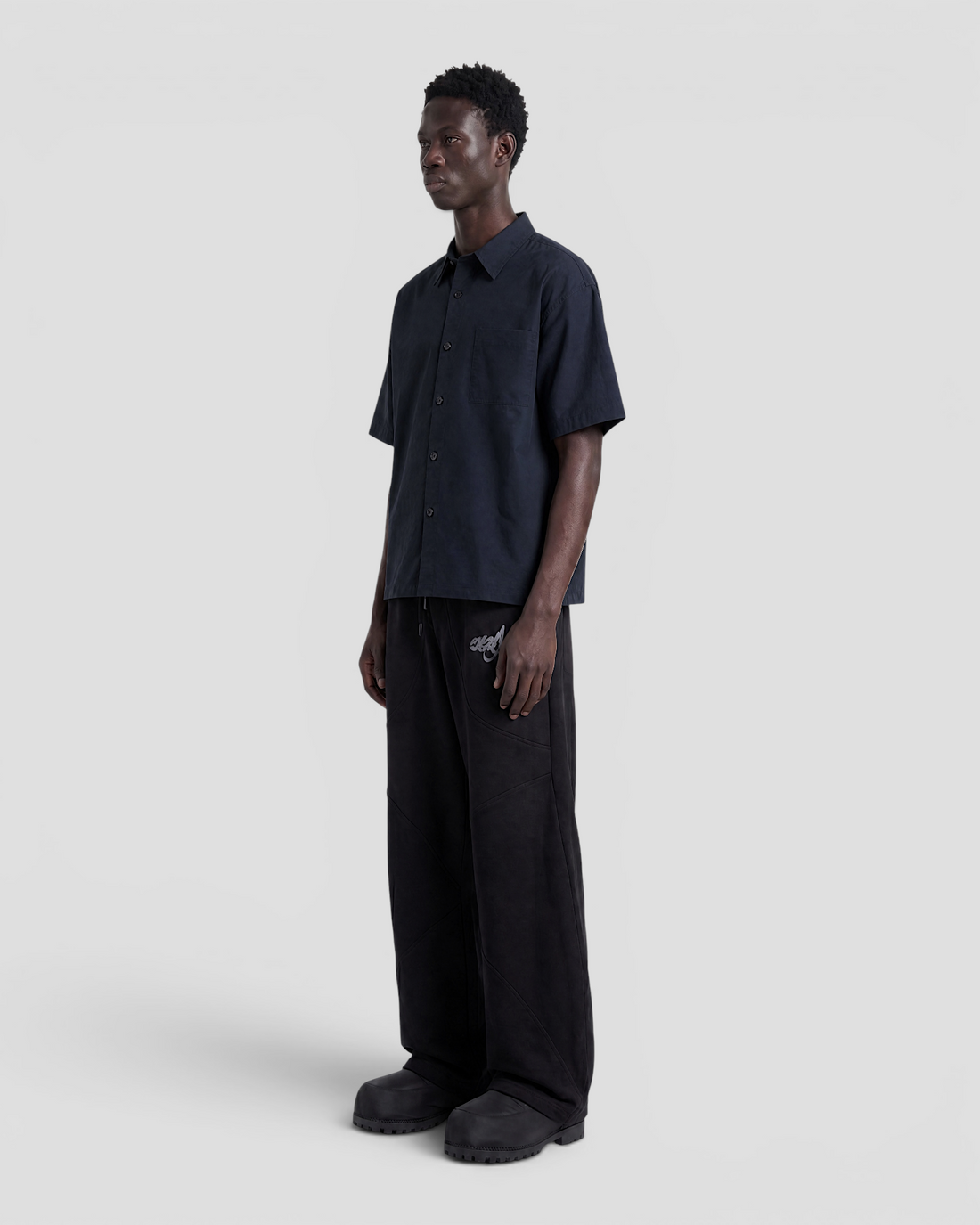 Nate Blank Navy Boxy Shirt