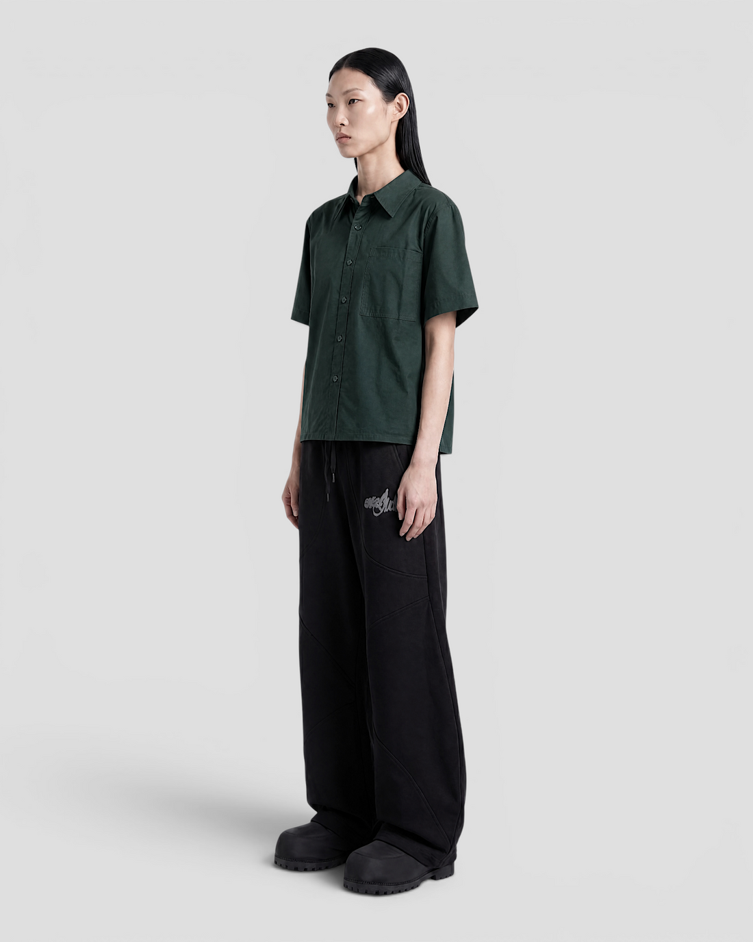 Nate Blank Green Boxy Shirt