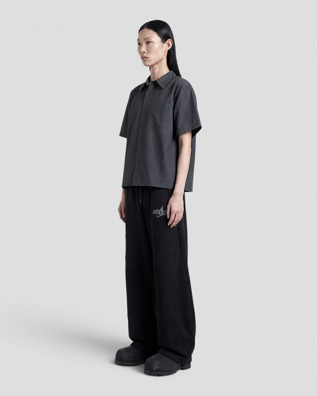 Nate Blank Grey Boxy Shirt