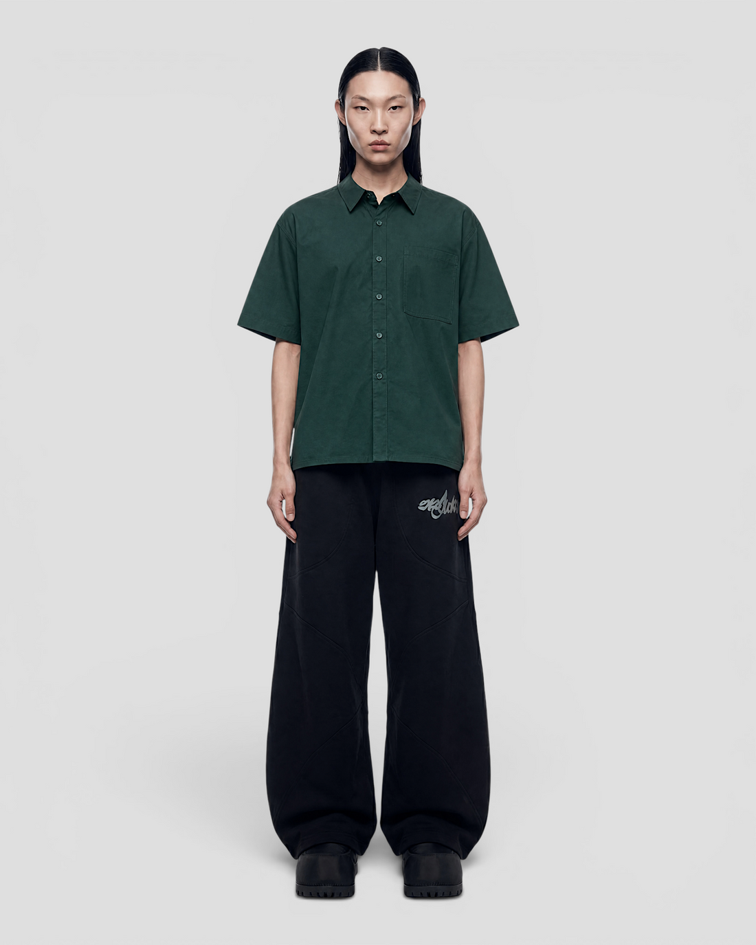 Nate Blank Green Boxy Shirt