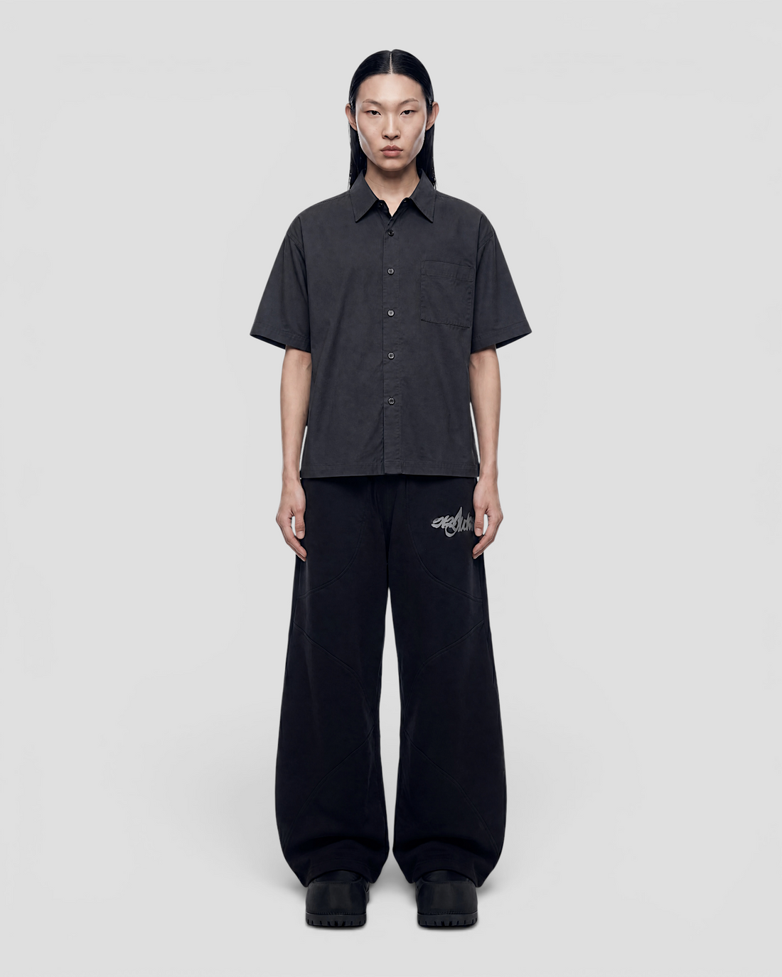 Nate Blank Grey Boxy Shirt