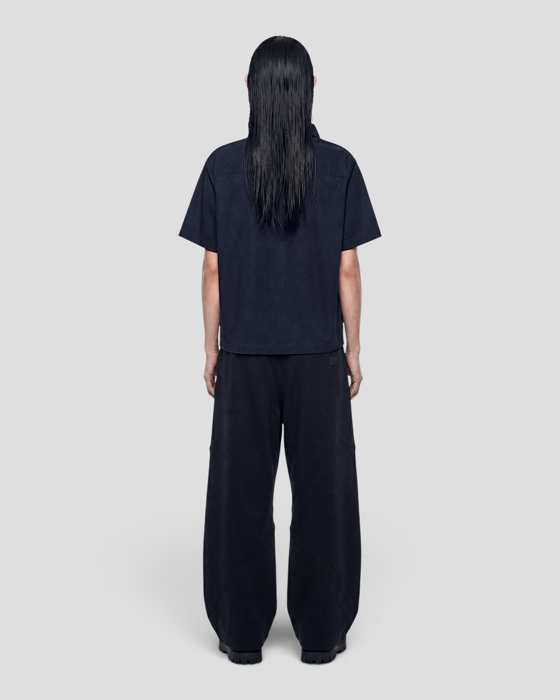 Nate Blank Navy Boxy Shirt