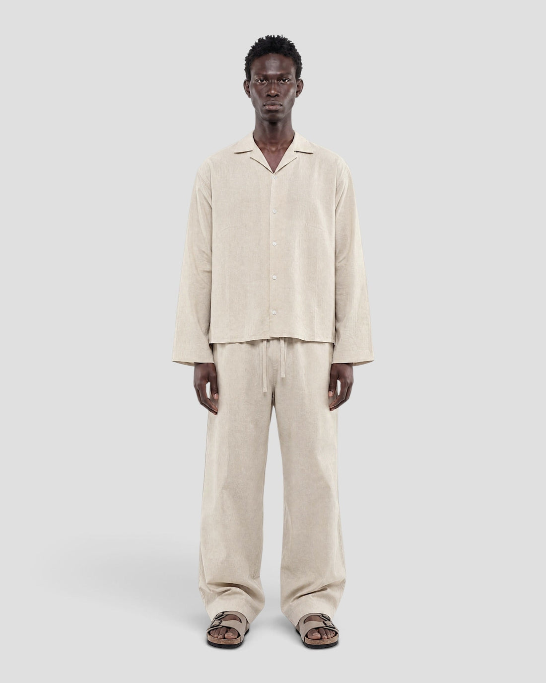 Costa Beige Blank Linen Pants