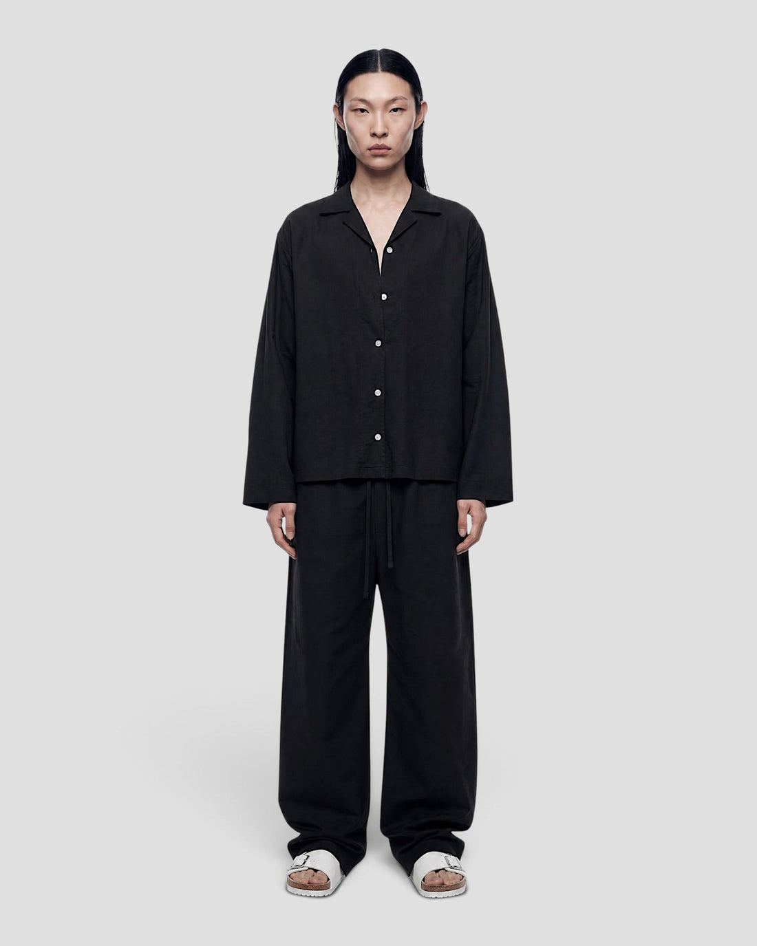 Costa Black Blank Linen Pants