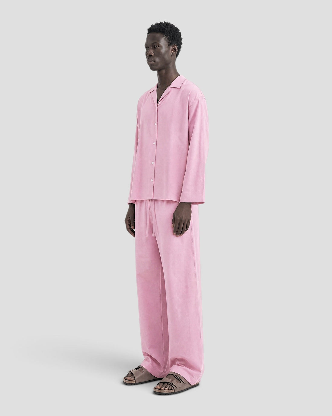 Costa Pink Blank Linen Long Sleeve Shirt