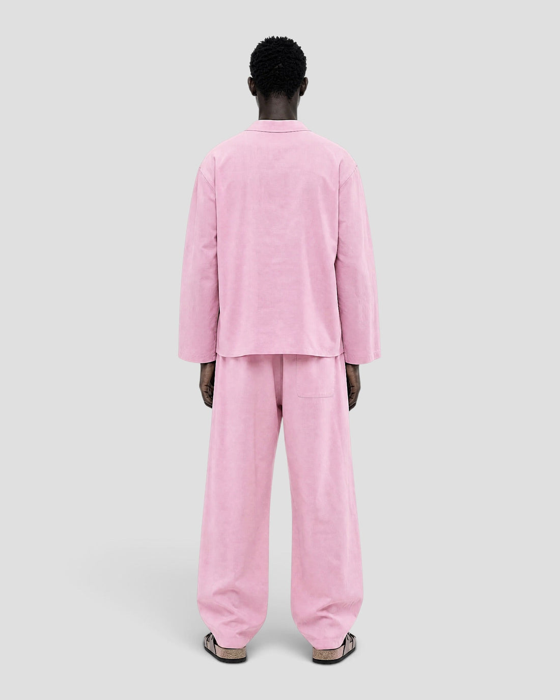 Costa Pink Blank Linen Long Sleeve Shirt