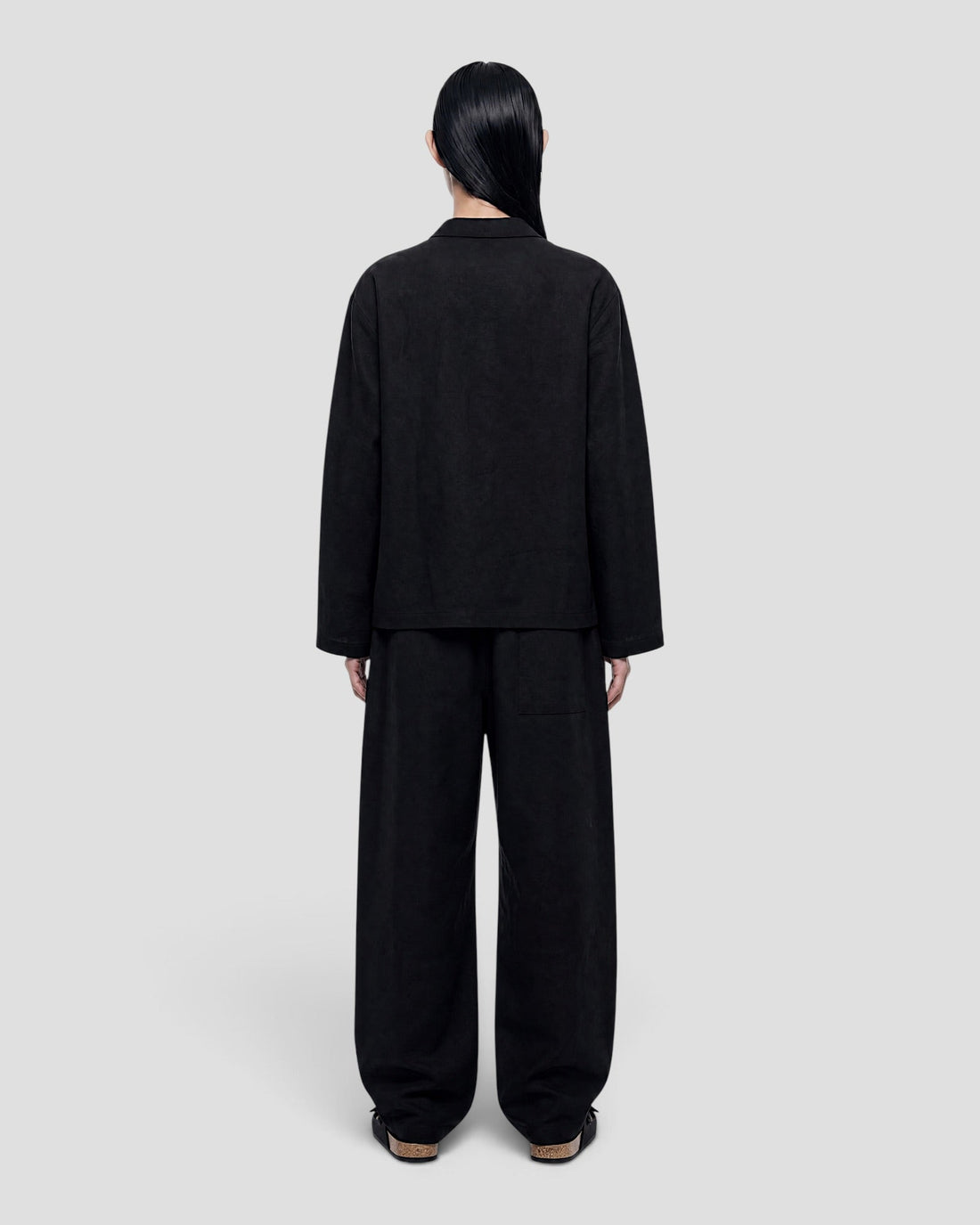 Costa Black Blank Linen Long Sleeve Shirt