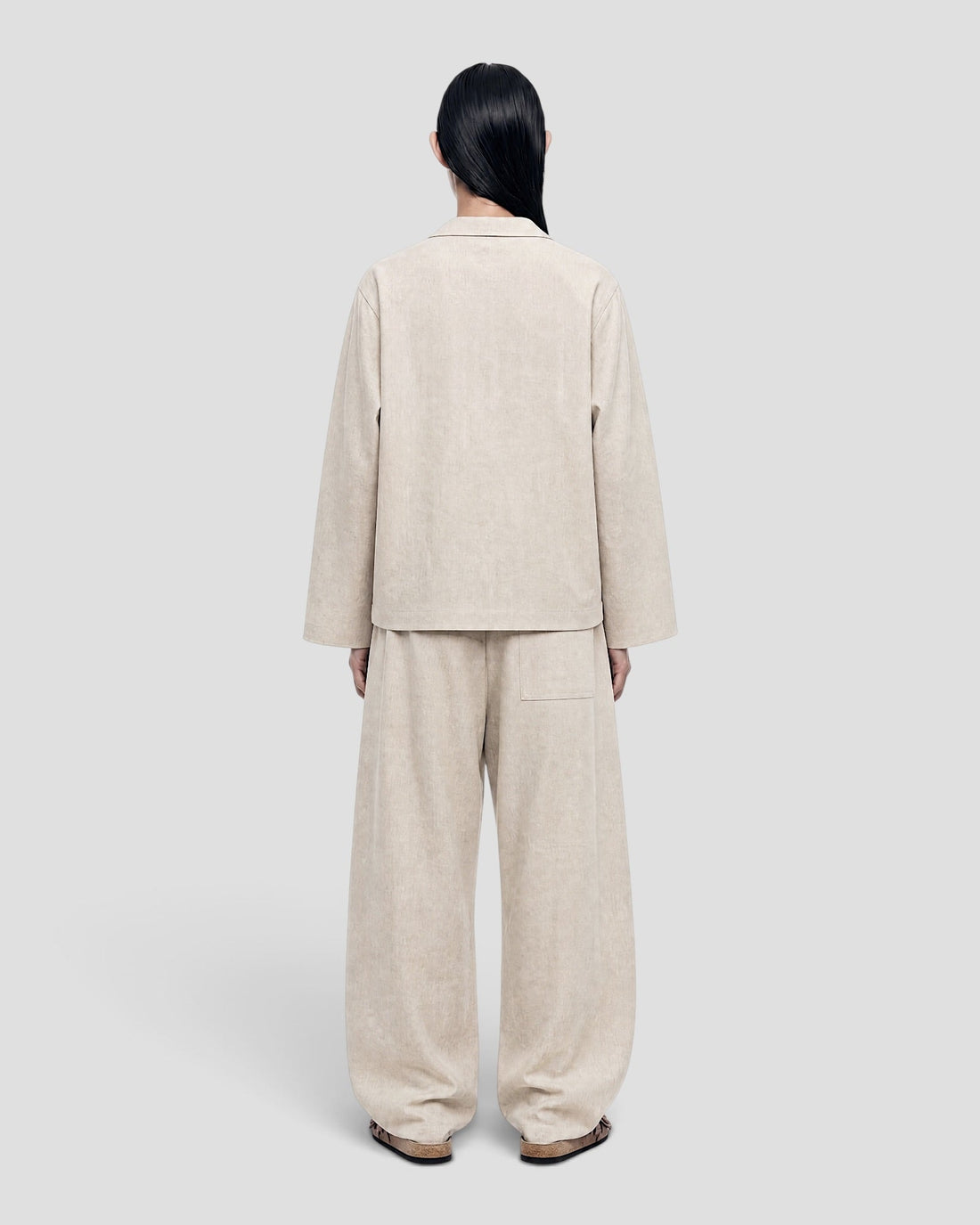 Costa Beige Blank Linen Pants