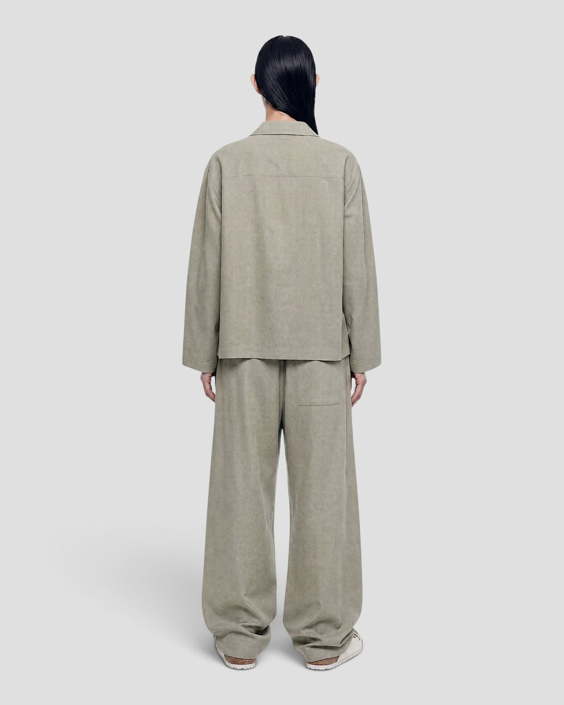 Costa Olive Blank Linen Pants