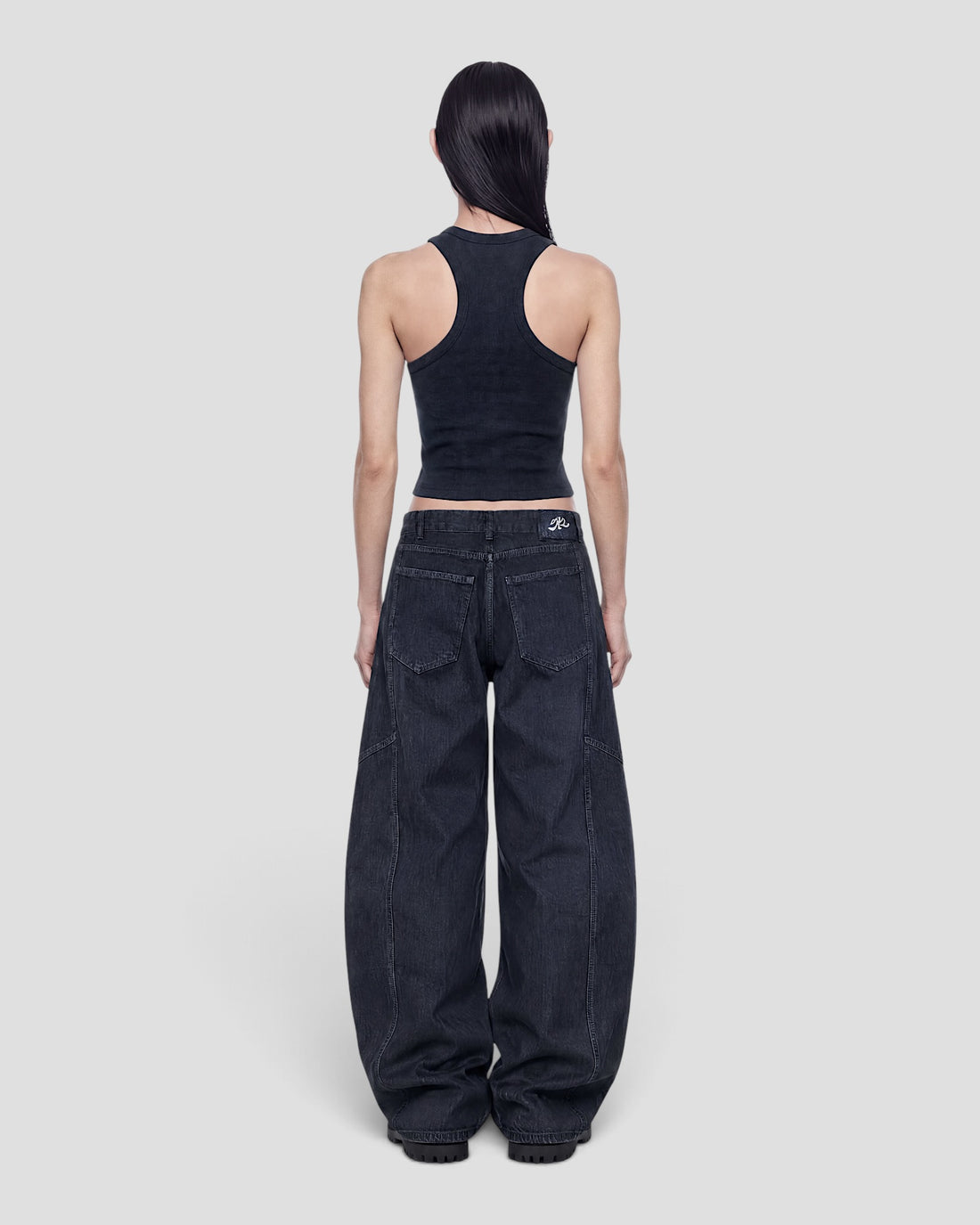 DEMENTE RAW DENIM BARREL CURVED OVERSIZED JEANS